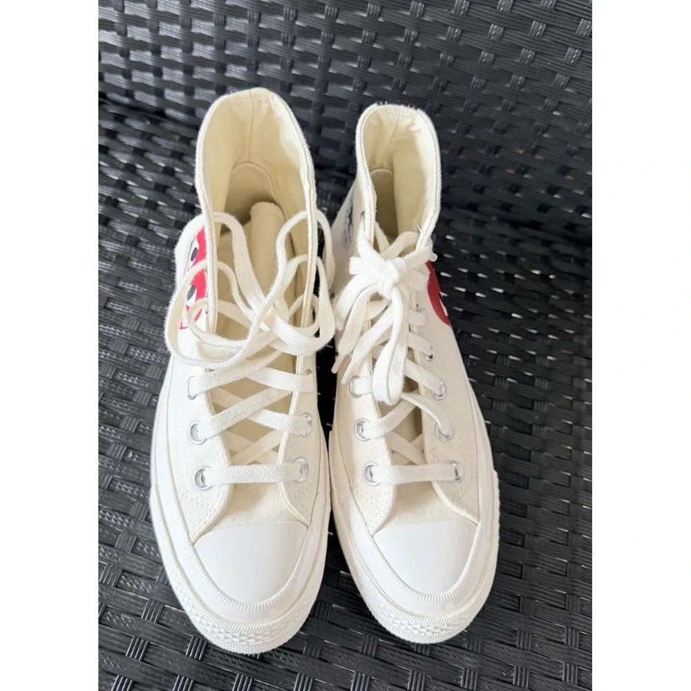 Converse x Comme des Garçons PLAY Chuck 70 High Top Sneakers Red‎ Heart W5 Men's